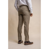 Gaston - Pantalones de tweed a cuadros color oliva para hombre