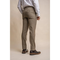 Gaston - Pantalones de tweed a cuadros color oliva para hombre