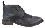 Botines de cuero y tweed con cordones para hombre