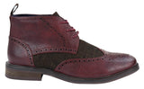 Botines de cuero y tweed con cordones para hombre
