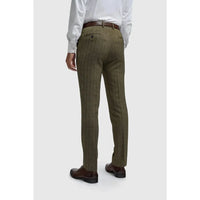 Damon - Pantalones de tweed verde oliva para hombre