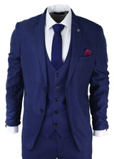 Traje de hombre de 3 piezas azul marino, corte ajustado, clásico para novios, Marc Darcy, Danny, boda clásica