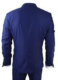 Traje de hombre de 3 piezas azul marino, corte ajustado, clásico para novios, Marc Darcy, Danny, boda clásica