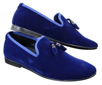 Elong dd0019 - Zapatos de conducción de ante y terciopelo para hombre, estilo mocasín casual elegante, color vino y azul marino.