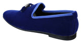 Elong dd0019 - Zapatos de conducción de ante y terciopelo para hombre, estilo mocasín casual elegante, color vino y azul marino.