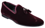 Elong dd0019 - Zapatos de conducción de ante y terciopelo para hombre, estilo mocasín casual elegante, color vino y azul marino.