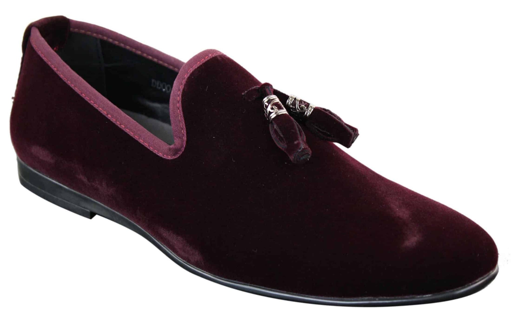 Elong dd0019 - Zapatos de conducción de ante y terciopelo para hombre, estilo mocasín casual elegante, color vino y azul marino.