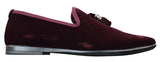 Elong dd0019 - Zapatos de conducción de ante y terciopelo para hombre, estilo mocasín casual elegante, color vino y azul marino.