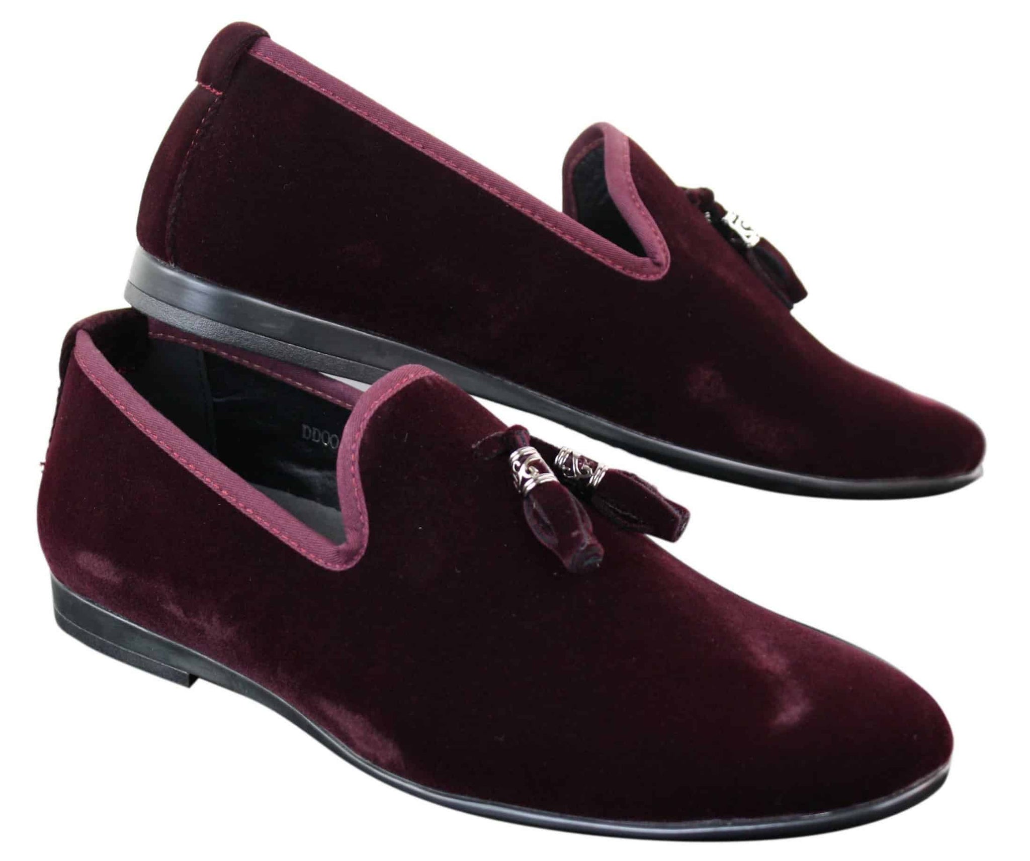 Elong dd0019 - Zapatos de conducción de ante y terciopelo para hombre, estilo mocasín casual elegante, color vino y azul marino.