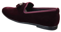 Elong dd0019 - Zapatos de conducción de ante y terciopelo para hombre, estilo mocasín casual elegante, color vino y azul marino.