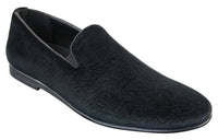 Elong DD0083 - Mocasines de terciopelo para hombre con estampado paisley, estilo casual elegante, color vino, azul marino y negro.