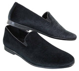 Elong DD0083 - Mocasines de terciopelo para hombre con estampado paisley, estilo casual elegante, color vino, azul marino y negro.