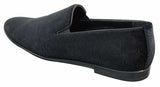 Elong DD0083 - Mocasines de terciopelo para hombre con estampado paisley, estilo casual elegante, color vino, azul marino y negro.