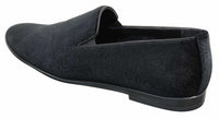 Elong DD0083 - Mocasines de terciopelo para hombre con estampado paisley, estilo casual elegante, color vino, azul marino y negro.