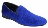 Elong DD0083 - Mocasines de terciopelo para hombre con estampado paisley, estilo casual elegante, color vino, azul marino y negro.