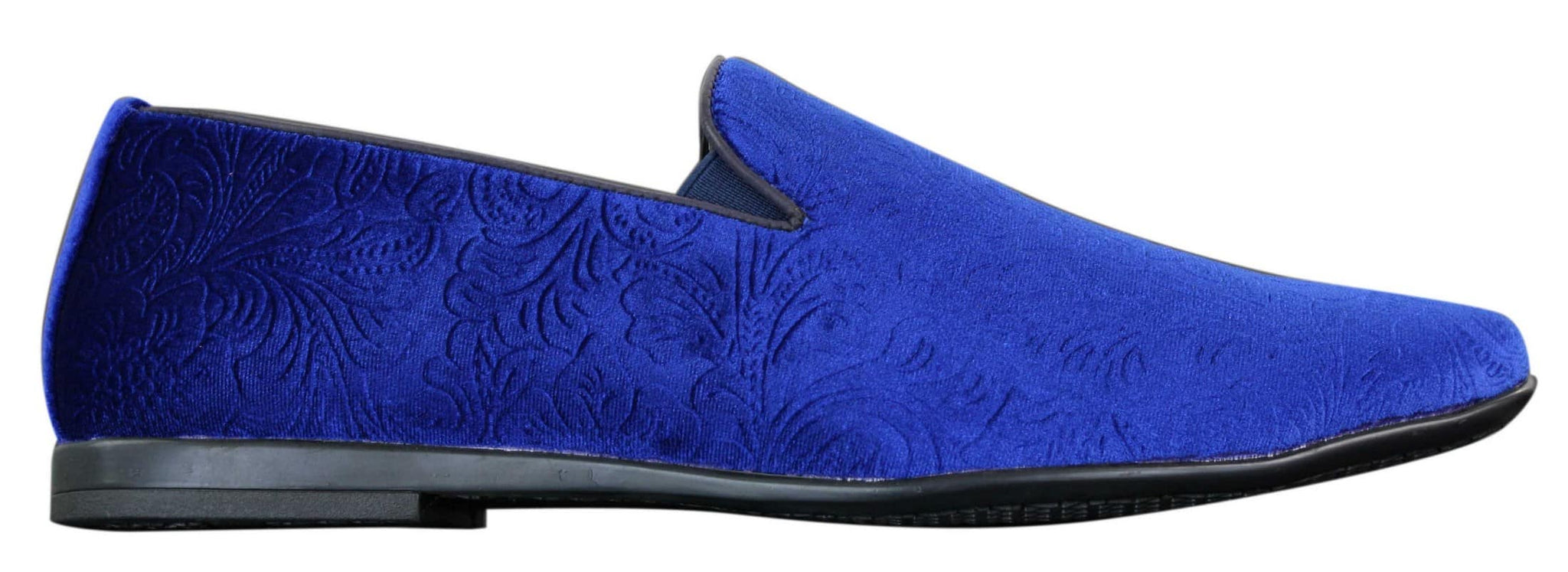 Elong DD0083 - Mocasines de terciopelo para hombre con estampado paisley, estilo casual elegante, color vino, azul marino y negro.