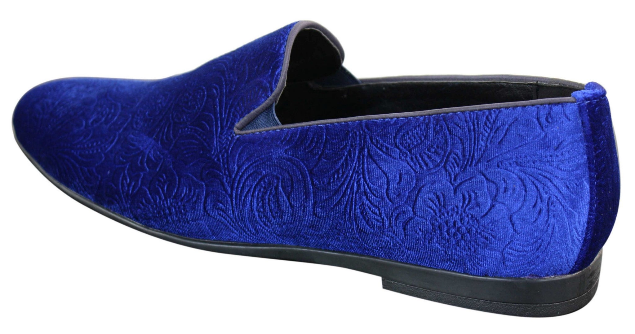 Elong DD0083 - Mocasines de terciopelo para hombre con estampado paisley, estilo casual elegante, color vino, azul marino y negro.