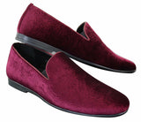 Elong DD0083 - Mocasines de terciopelo para hombre con estampado paisley, estilo casual elegante, color vino, azul marino y negro.