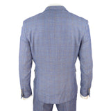 Traje de tres piezas para hombre a cuadros azules - Cavani Delray