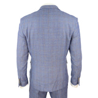 Traje de tres piezas para hombre a cuadros azules - Cavani Delray