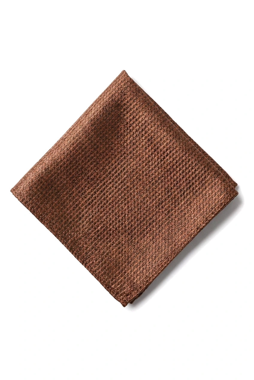 Conjunto de regalo de corbata marrón con cuello de diamante, pañuelo de bolsillo, gemelos y alfiler de corbata para camisa de satén.