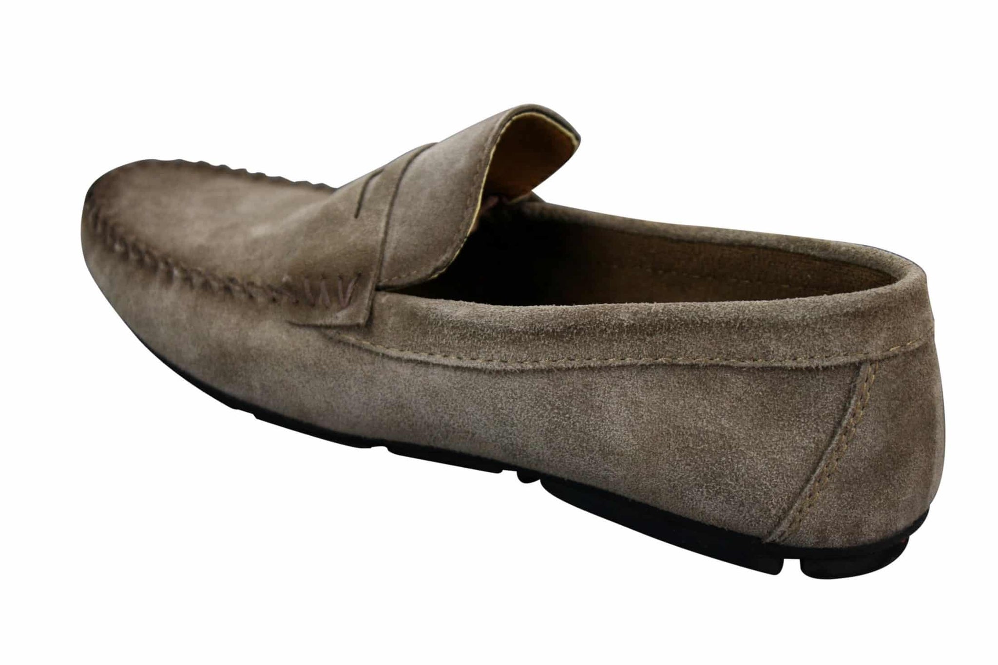 Mocasines de diseño para hombre, de ante auténtico lavado, estilo casual elegante.