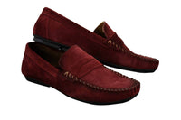 Mocasines de diseño para hombre, de ante auténtico lavado, estilo casual elegante.