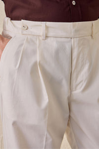 Traje blanco elegante informal de 2 piezas para hombre, estilo safari, cuello alto y tejido elástico.