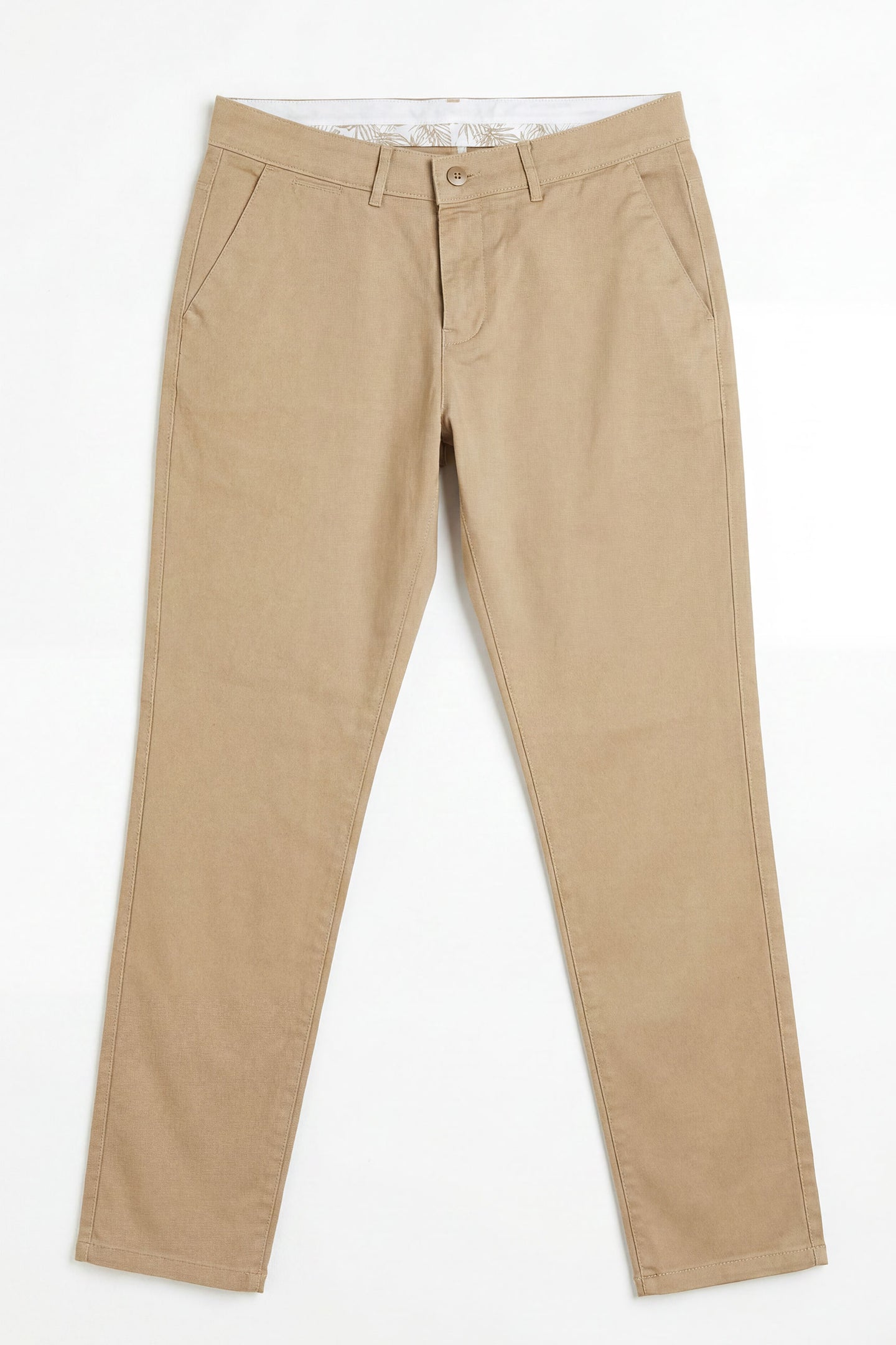 Pantalones chinos de lino color caqui para hombre, confeccionados en una fina mezcla de lino y algodón Tencel, ideales para el verano.