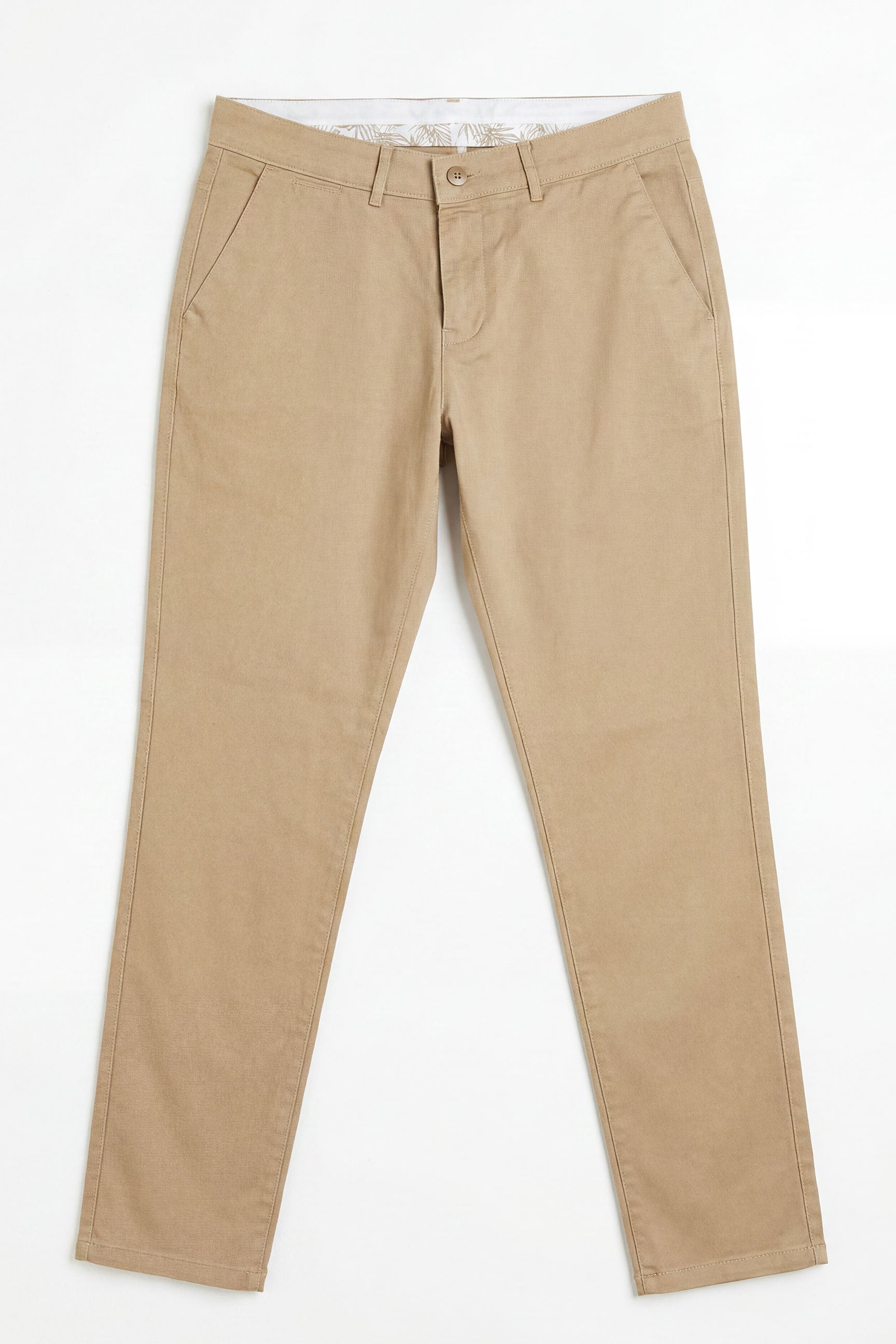 Pantalones chinos de lino color caqui para hombre, confeccionados en una fina mezcla de lino y algodón Tencel, ideales para el verano.