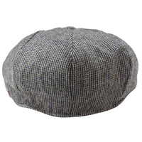 Gorra plana de hombre de 8 paneles estilo Baker Boy de lana tweed Shelby Newsboy, color gris.