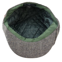 Gorra plana de hombre de 8 paneles estilo Baker Boy de lana tweed Shelby Newsboy, color gris.