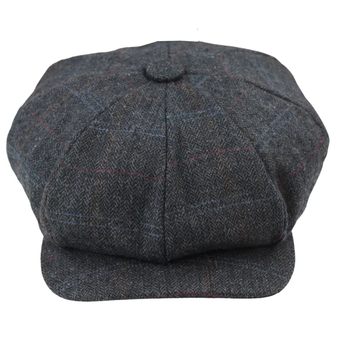 Gorra plana estilo Baker Boy de 8 paneles para hombre, de lana y tweed, de Blinders Newsboy.