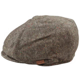 Gorra Baker Boy de 8 paneles, sombrero Shelby, lana tweed, clásico marrón, navaja