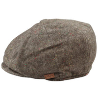 Gorra Baker Boy de 8 paneles, sombrero Shelby, lana tweed, clásico marrón, navaja