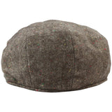 Gorra Baker Boy de 8 paneles, sombrero Shelby, lana tweed, clásico marrón, navaja