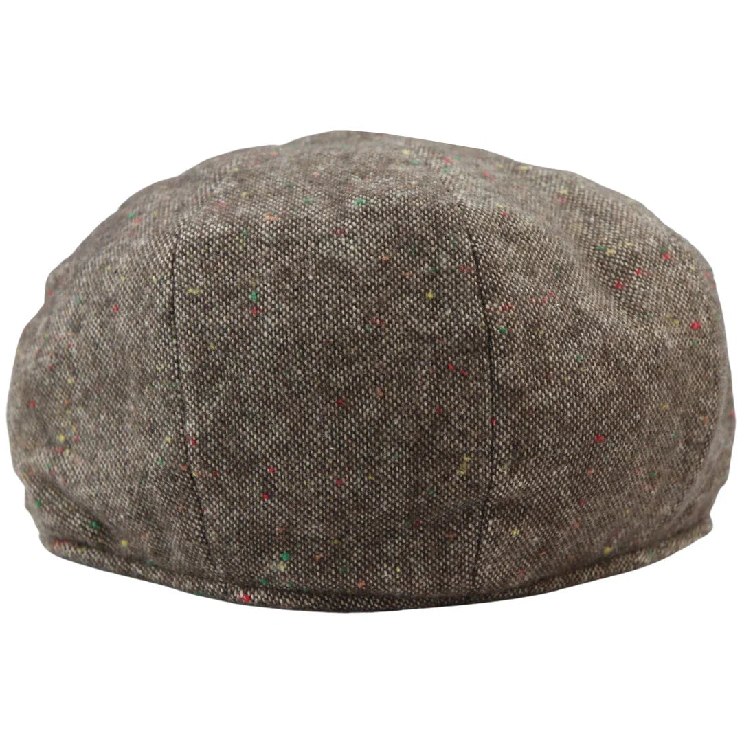 Gorra Baker Boy de 8 paneles, sombrero Shelby, lana tweed, clásico marrón, navaja