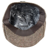Gorra Baker Boy de 8 paneles, sombrero Shelby, lana tweed, clásico marrón, navaja