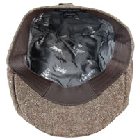 Gorra Baker Boy de 8 paneles, sombrero Shelby, lana tweed, clásico marrón, navaja