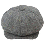Gorra Baker Boy de 8 paneles, sombrero Shelby, lana tweed, gris clásico Razor