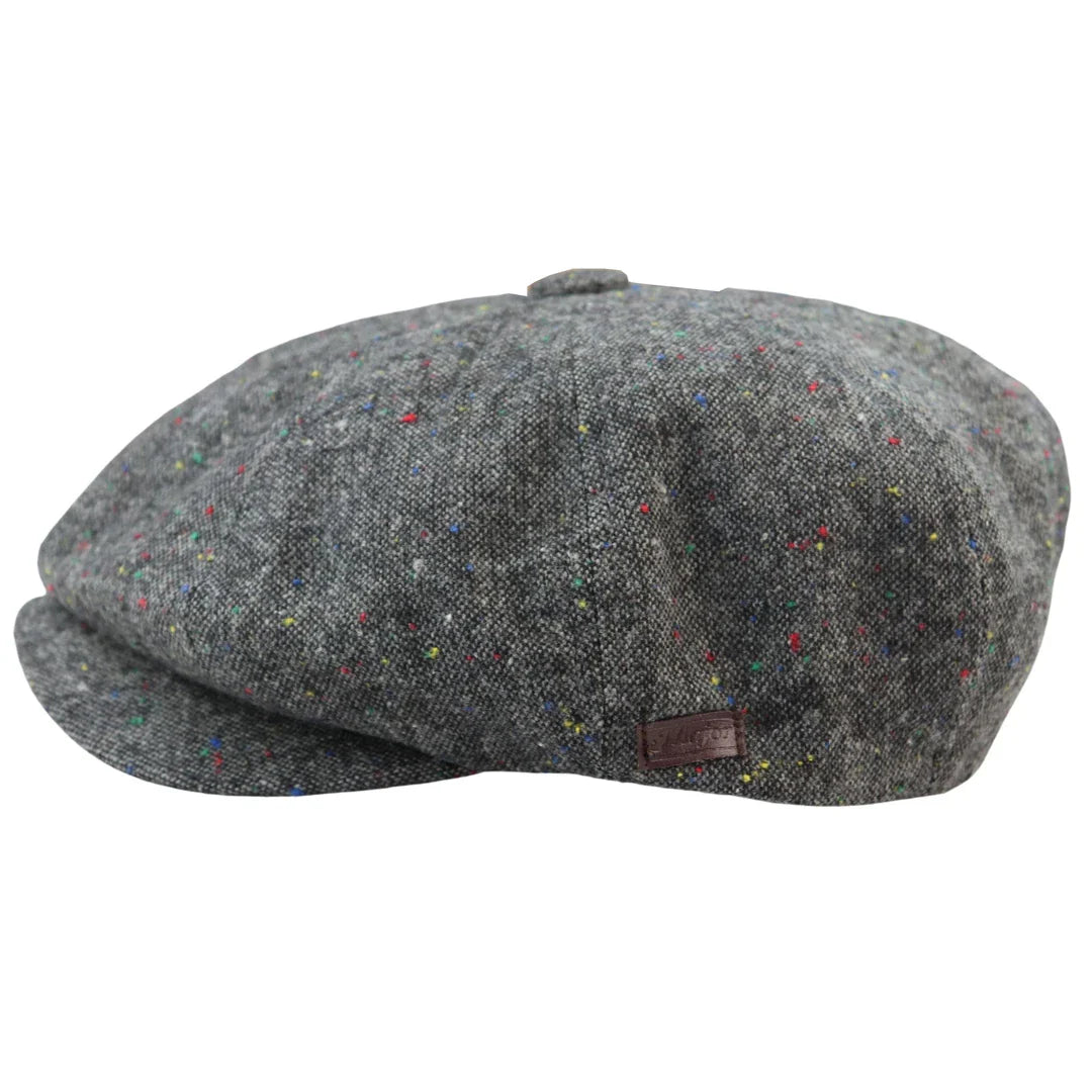 Gorra Baker Boy de 8 paneles, sombrero Shelby, lana tweed, gris clásico Razor