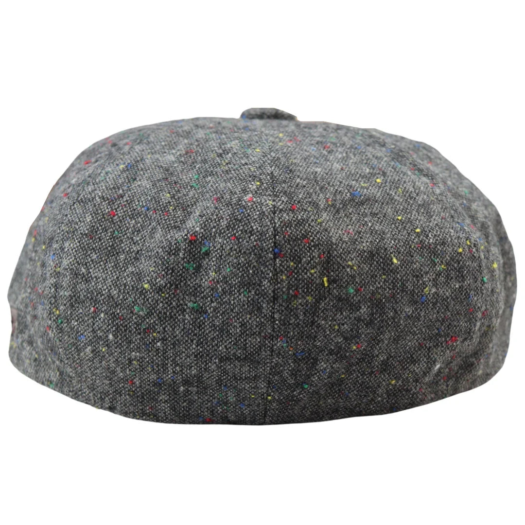 Gorra Baker Boy de 8 paneles, sombrero Shelby, lana tweed, gris clásico Razor