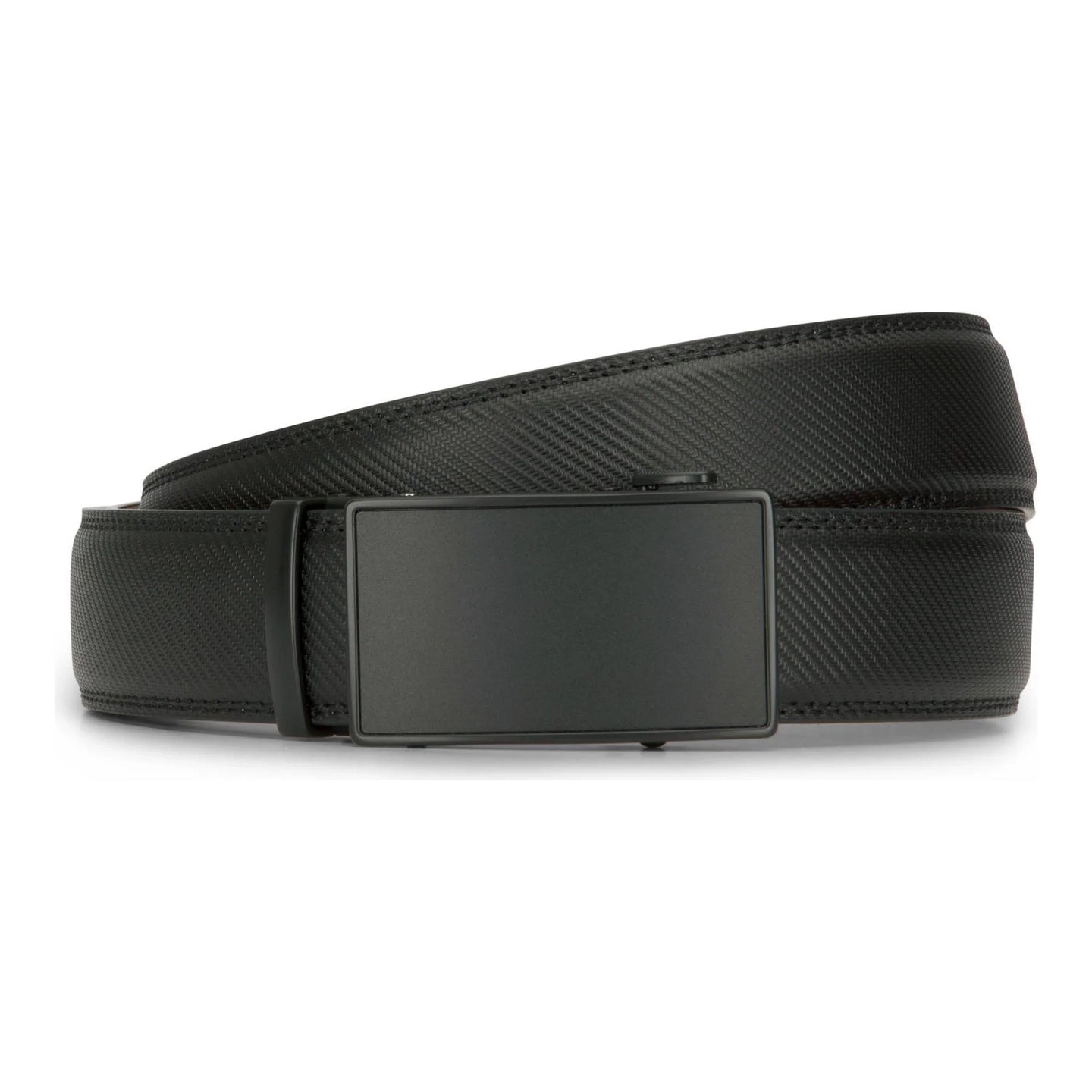 Cinturón de cuero negro para hombre, con cierre de trinquete, para pantalones vaqueros y vestidos, 35 mm de ancho, ajustable a cualquier talla.
