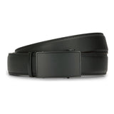 Cinturón de cuero negro para hombre, con cierre de trinquete, para pantalones vaqueros y vestidos, 35 mm de ancho, ajustable a cualquier talla.