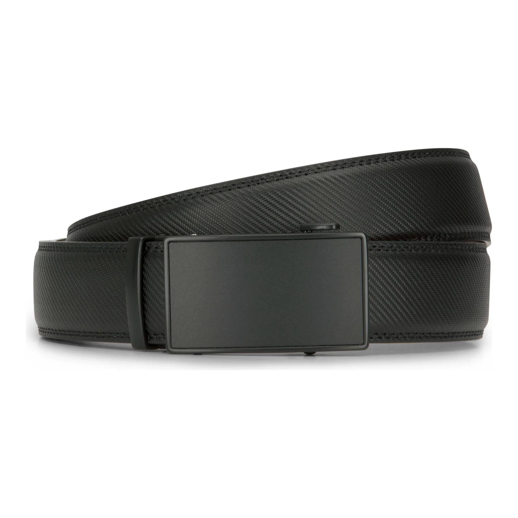 Cinturón de cuero negro para hombre, con cierre de trinquete, para pantalones vaqueros y vestidos, 35 mm de ancho, ajustable a cualquier talla.