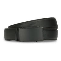 Cinturón de cuero negro para hombre, con cierre de trinquete, para pantalones vaqueros y vestidos, 35 mm de ancho, ajustable a cualquier talla.