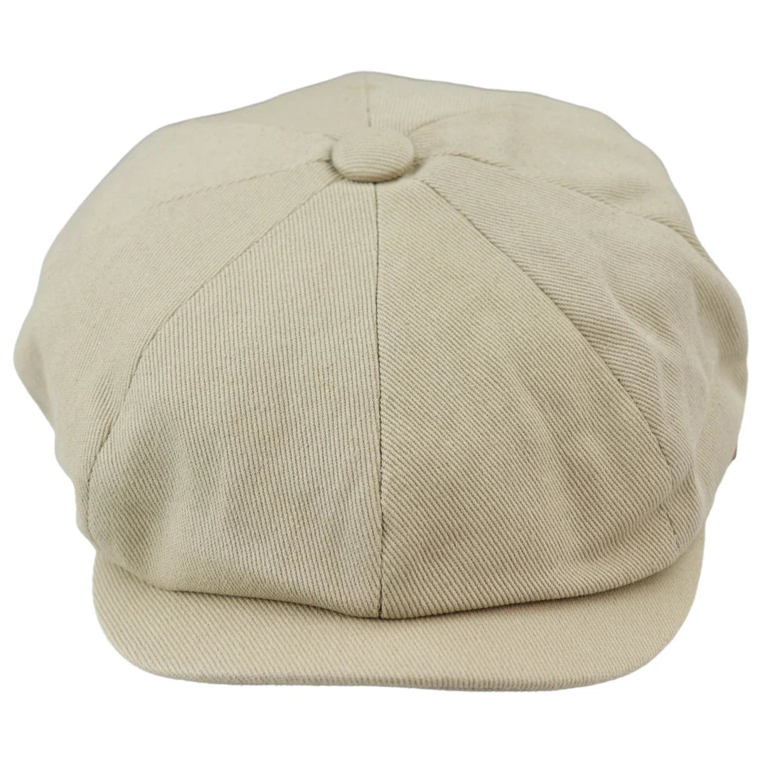 Gorra de hombre de 8 paneles Razor Summer Beige Baker Boy Cotton Blinders Newsboy Flat Cap Shelby