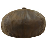 Gorra plana de hombre de 8 paneles estilo Baker Boy de piel sintética, color marrón.