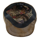 Gorra plana de hombre de 8 paneles estilo Baker Boy de piel sintética, color marrón.