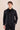 Chaqueta tipo camisa ligera de lino negro con cremallera para hombre, ideal para el verano.